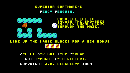 Percy Penguin Title Screen